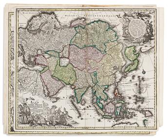 (ASIA.) Group of 5 double-page engraved maps of the continent.